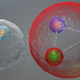 A meson and a baryon bonded together in a pentaquark.